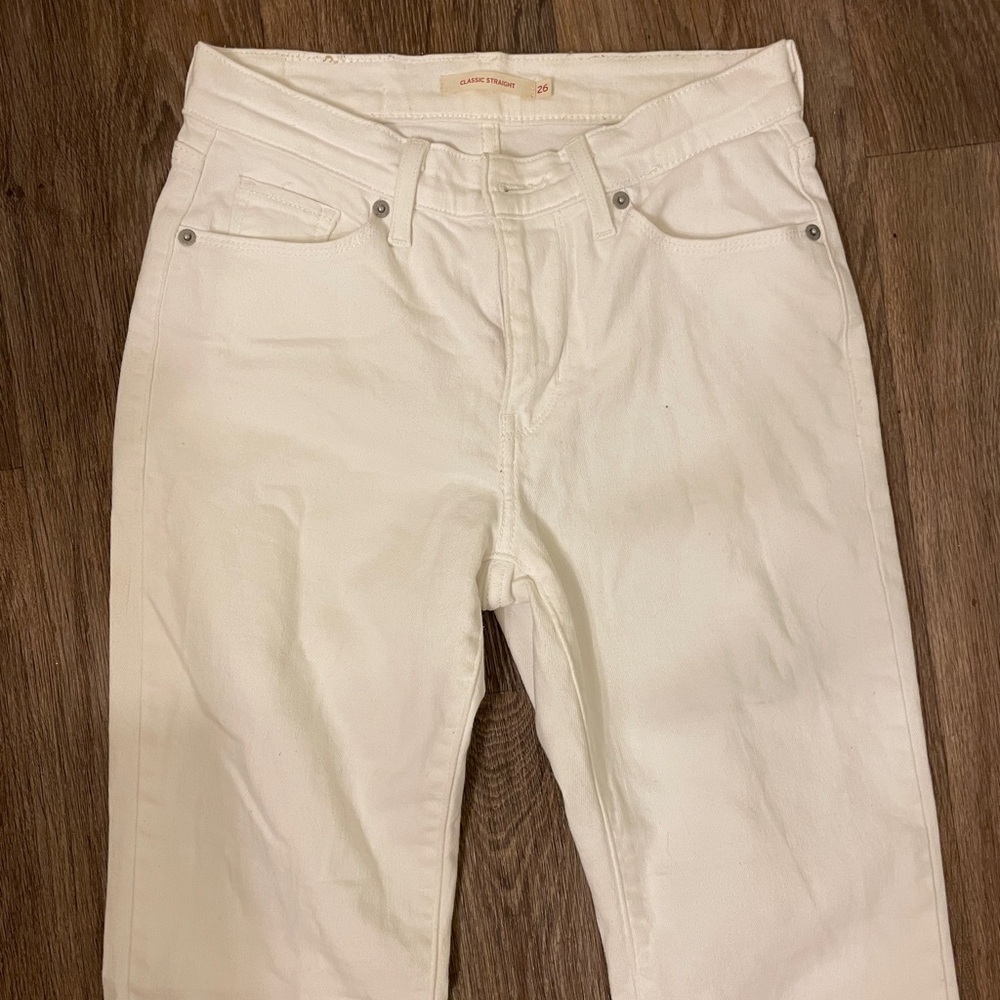 Levi's Classic Straight White Jeans
